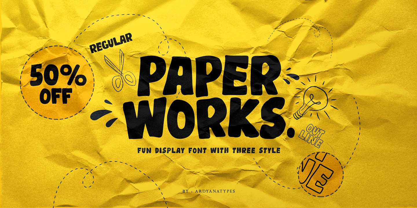 Ejemplo de fuente Paper Works #10